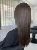 ブリーチなしダブルカラーナチュラルブラウン/美髪ストレート
