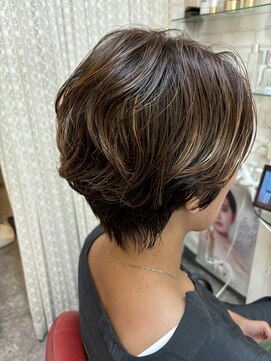 ロマンヤカタ ファース(ROMAN YAKATA fars) ニュアンスパーマショートスタイル@田島(2024/10)