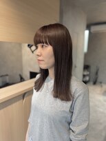 クス(KUsU)&nbsp;切りっぱなしセミロング/マロンベージュ/ワイドバング