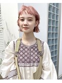 ペールピンク☆クセ活かしボブ