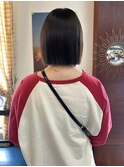 ダークブラウン切りっぱなしボブ