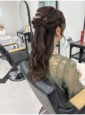 お呼ばれ編み込みハーフアップヘアアレンジ　美由紀