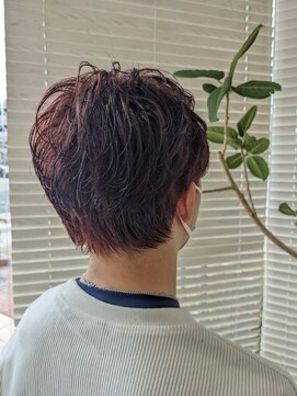 アース 三田南ウッディタウン店(HAIR&MAKE EARTH) 爽やかショートパーマツーブロック◎ナチュラルニュアンス　7/4