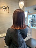 ヘアーアンドスパ アン コントゥール(hair&spa an contour)&nbsp;すそカラー　ぱっつんボブ
