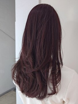 ワゴンバイアフロート(Wagon by afloat) レイヤーロング韓国風 ピンクブラウンショコラ艶感カラー