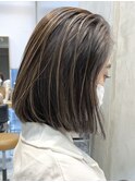グラデーションハイライト かき上げ前髪 くびれ イルミナカラー