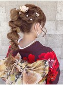 着物ヘアアレンジ    成人式  卒業式  お呼ばれ