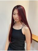 赤髪/ワインレッド/ハイライト/外国人風/バレイヤージュ
