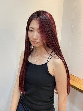 スタジオフォーエイチ(STUDIO 4H) 赤髪/ワインレッド/ハイライト/外国人風/バレイヤージュ