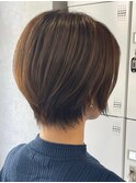 30代40代大人女性/前髪ありショートボブ/ショートヘア/髪質改善