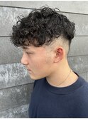 メンズマッシュパーマスパイラルパーマスペインカールフェード