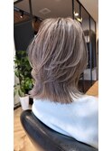 白髪ぼかし脱白髪染め似合わせショートボブ40代50代60代♪