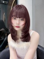 ロンドエニカ 大宮(Lond enika)&nbsp;大人ガーリー/ミディアムレイヤーカット/チェリーレット/大宮