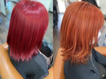 ブリーチ濃度を調整するので金髪になりづらく退色まで楽しめる◎ハイトーンから透明感カラーまで◎