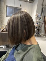 美容室カードル 新小岩店(Cadre)&nbsp;【20代・30代・40代】前下がりボブ/白髪ぼかしハイライトカラー