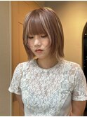 外ハネボブ デザインカラー ハイライト