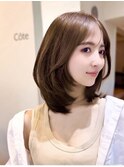 美髪大人ひし形レイヤー内巻きまとまるレイヤーグレージュココア