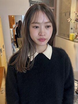 ワール(whirl.) ぱっつんロングハイライトカラーベージュ30代40代