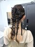 ヘアセット¥3900#京都#アップスタイル#編みおろし#ヘアセット