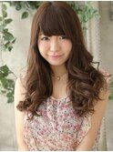 ヌーディーなロングヘアで大人巻き髪【藤沢】