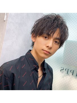 リップス 表参道店(LIPPS) コンマバングマッシュ　ルーズスパイラルパーマ　2ブロック