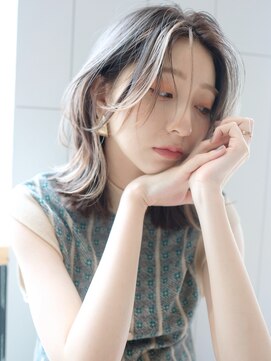 アルバム 銀座(ALBUM GINZA) レイヤーカット_ハイライトカラーセミウェットウェーブ_38049