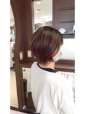ショートボブベージュブラウンショートヘア