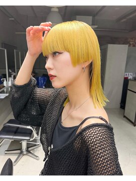 テトヘアー(teto hair) イエロー　デザインカラー　ハイトーンカラー