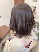 ヘアメイク クリア 本店(hair+make CLEAR) 外はねミディ×オリーブベージュカラー　30代40代50代