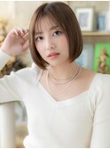 シースルーバング艶カラー前下がり大人ボブa北浦和20代30代40代