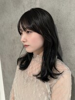 エアーアオヤマ(air-AOYAMA) 暗髪グレーベージュカラー/くびれミディアムヘア/レイヤーロング