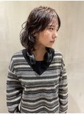 ミディアムウルフパーマヘア