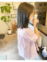 メデル(mederu)&nbsp;ミディアムボブ切りっぱなしボブ暗髪カラー20代30代40代レイヤー