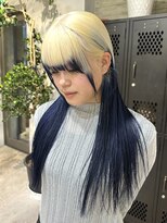 ヲタク(wotaku.)&nbsp;ルーツカラーデザインカラーハイトーンブリーチブロンドブルー