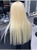 7147韓国ブロンドハイライトグラデーション艶髪ハイトーンカラー