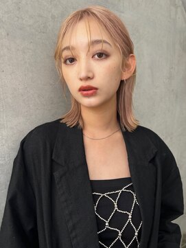 パーク(PARK) 【PARK】切りっぱなしボブ×ハイトーンベージュ