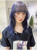グラデーションカラーバレイヤージュアッシュグレーボブウルフ
