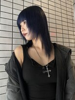 イエナ 渋谷(IENA)&nbsp;ウルフ顔周りレイヤーブルーカラーダークブルーブルーブラック