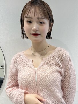 ラミエバイメルト 下北沢(lamie by melt) 外ハネボブ小顔シースルーサイドバング顔周りベージュブラウン