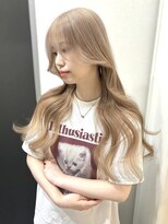 ユーフォリア 渋谷グランデ(Euphoria SHIBUYA GRANDE)&nbsp;ミルクティーベージュ　ブリーチ　顔周りカット　レイヤー