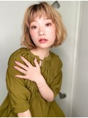 外国人風ハイトーンカラーゆるふわ小顔ボブp1大宮10代20代30代