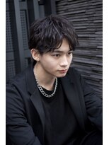 ヴェイン 渋谷(vain)&nbsp;渋谷美容室黒髪センターパートメンズカットパーマk