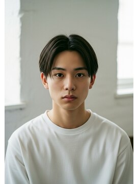 デバイス バイ フレイムス 越谷(DEVICE by Frames) メンズカット/チャコールグレー/ショート/センターパート/越谷