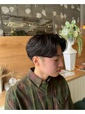 波巻きツイストスパイラル刈り上げセンターパート×黒髪マッシュ