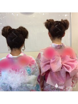 ラパン 美容室 お団子ヘア