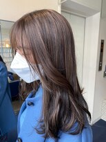 ダブル アンダーバー サロン(W_SALON) 上品ワンカラー　ナチュラルブラウン