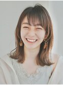 小顔◎くびれミディ/暖色ベージュ チョコレートカラー 前髪