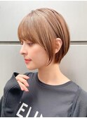 大人ガーリー/ブリーチなしチョコレート×顔周りショート[立川]