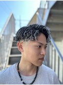 束感ツーブロックマッシュスキンフェードアップバング73ショート