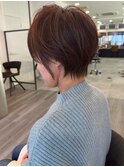 大人ラフウェーブ20代30代40代ボブブラウンスウィングショート